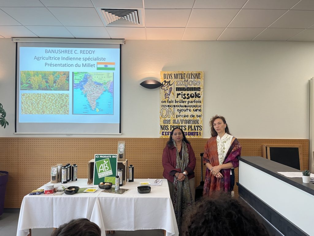 L. Verdelli et B. Reddy au lycee agricole de Pithiviers